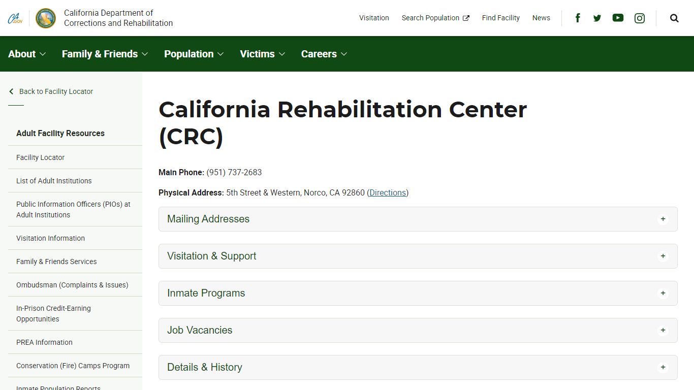 California Rehabilitation Center (CRC) - CDCR